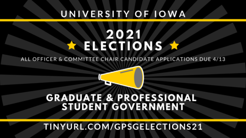 2021 GPSG Elections flyer, continue reading for text version