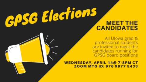 GPSG Meet the Candidates Flyer, continue reading for text version