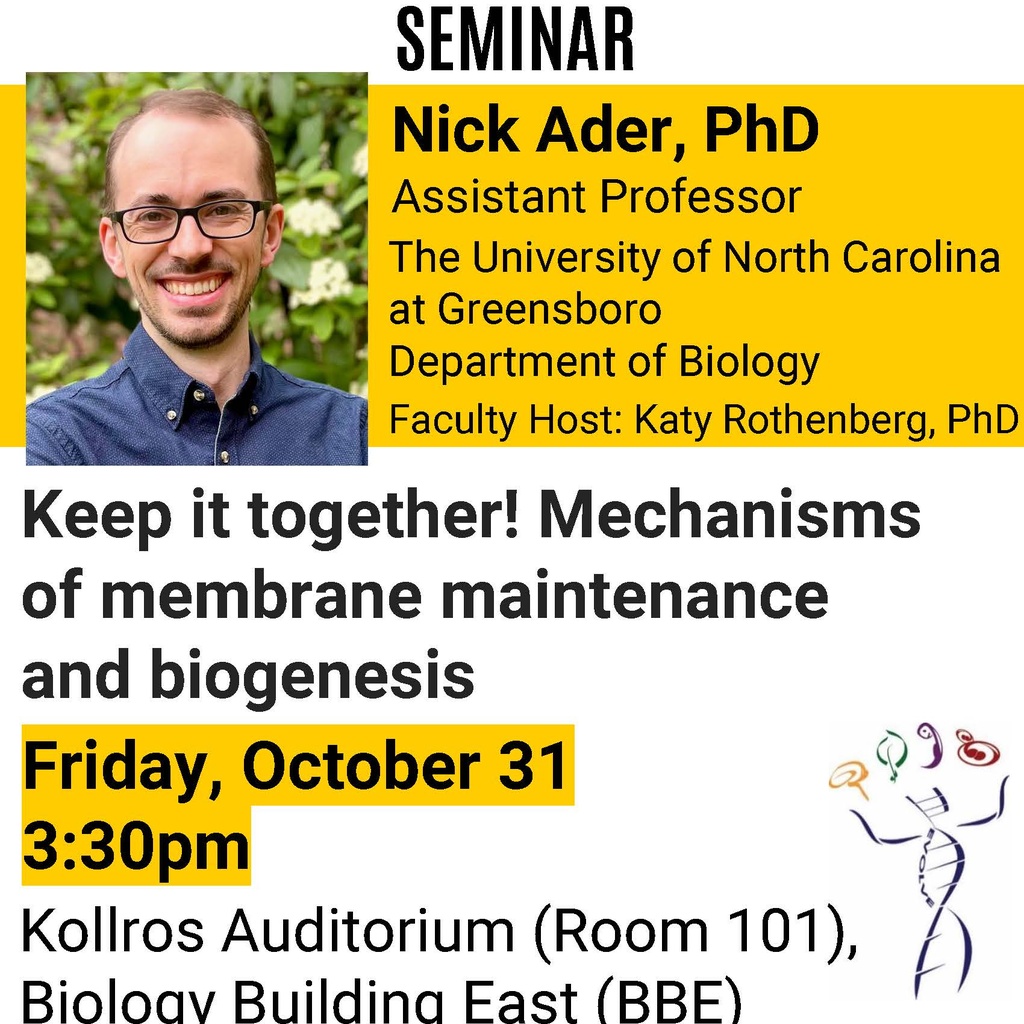 Biology Seminar: "Keep it together! Mechanisms of membrane maintenance and biogenesis" promotional image