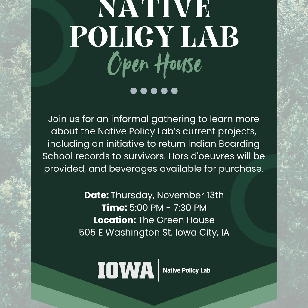 Native Policy Lab Open House promotional image