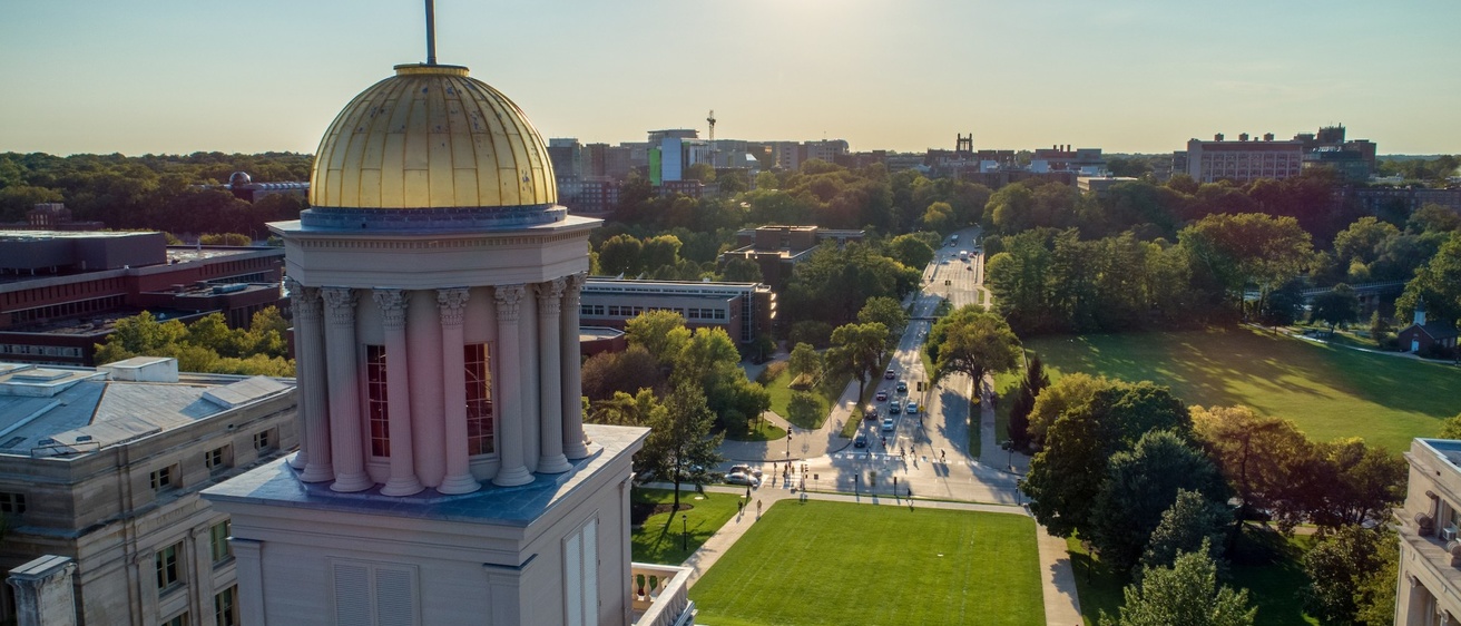 View of campus from the top of the Old Capitol Dome