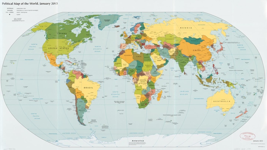 A political map of the world from 2015